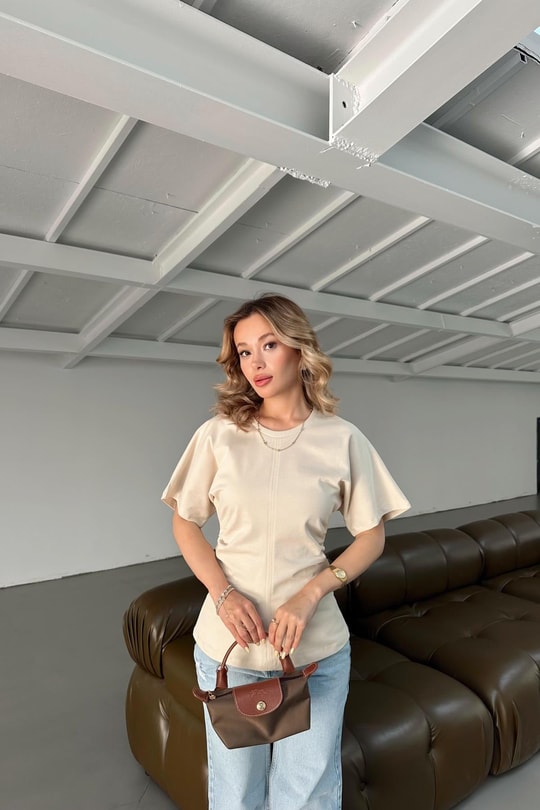 Belden Oturtmalı Bluz Taş