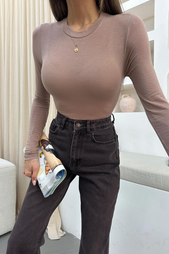 Bisiklet  Yaka Kaşmir Body Vizon