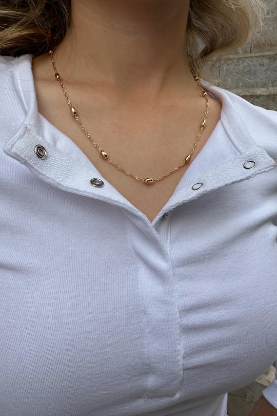 Çıtçıtlı Bluz Beyaz