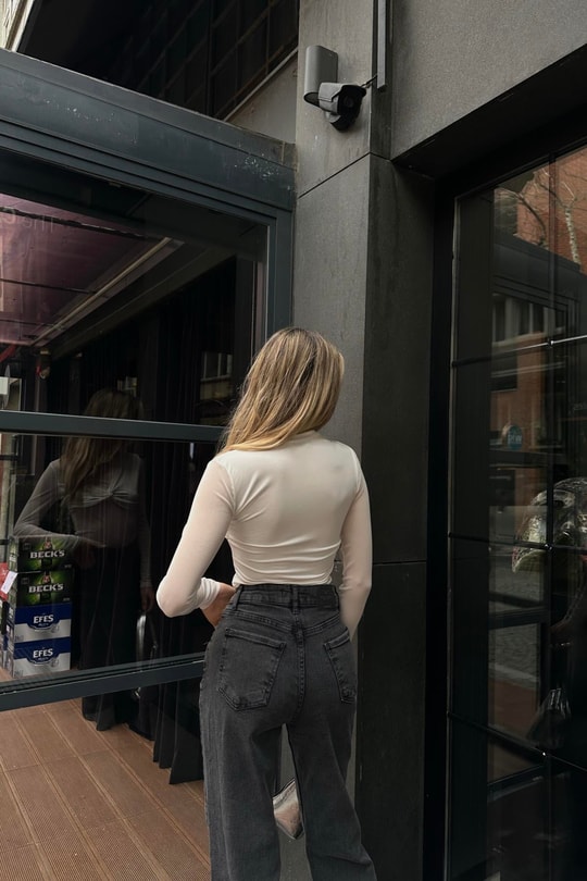 Daisy Tül Bluz Beyaz