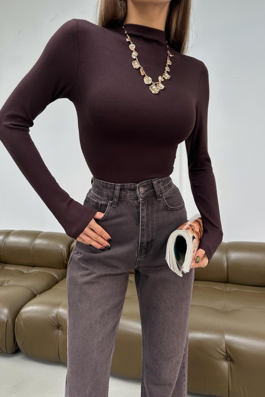 Dik Yaka Body Acı Kahve
