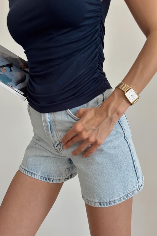 Drape Bluz Lacivert