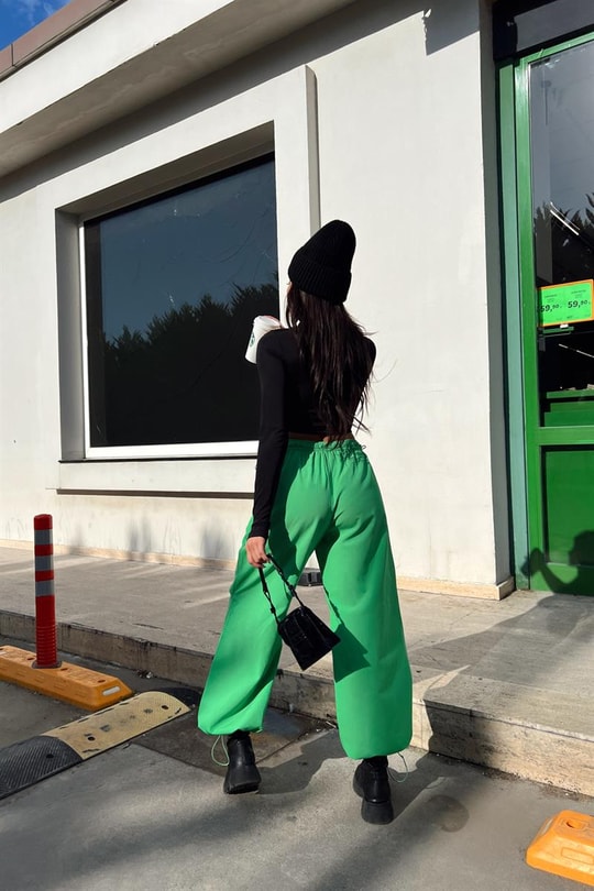 Fermuarlı Dik Yaka Crop Bluz Siyah