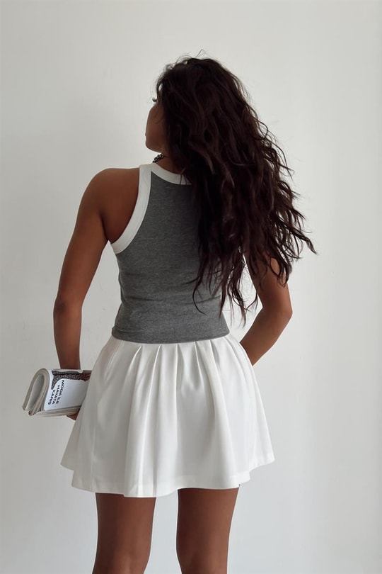 Halter Yaka Duo Atlet Gri