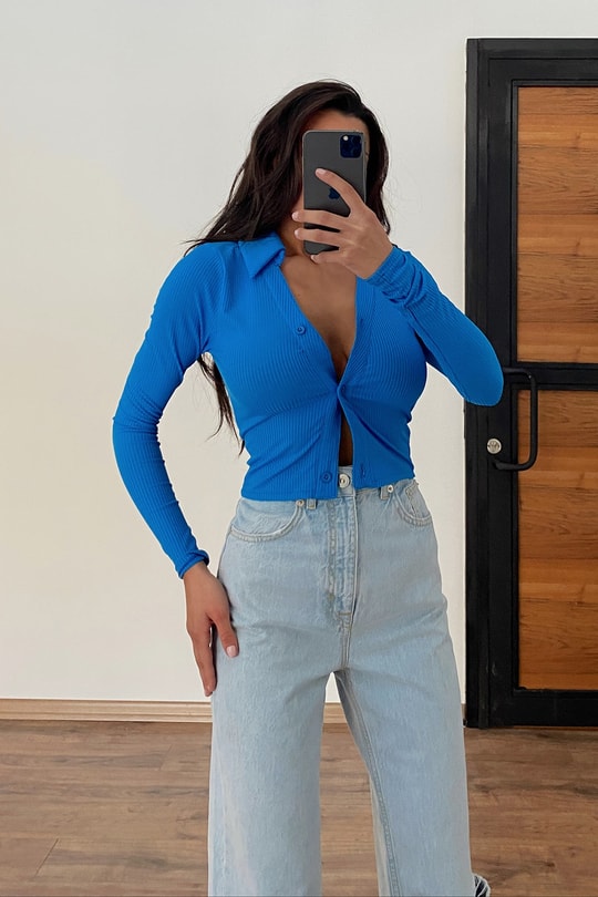 Kaşkorse Chick Bluz Saks Mavisi