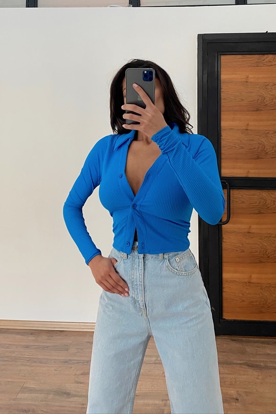 Kaşkorse Chick Bluz Saks Mavisi