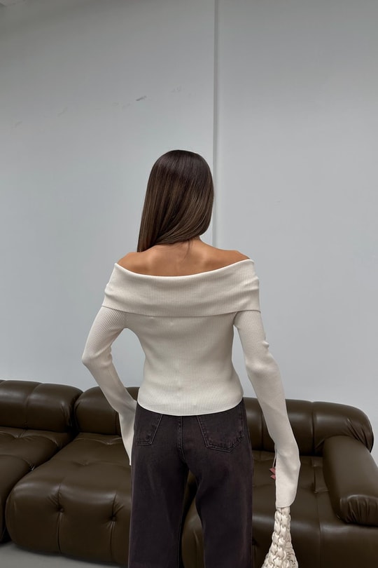 Madonna Yaka Fermuarlı Bluz Taş