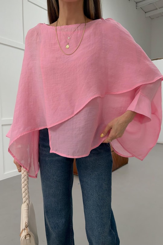 Pelerin  Bluz Pembe