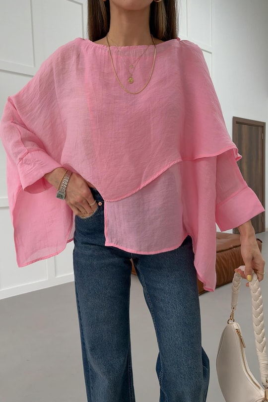 Pelerin  Bluz Pembe