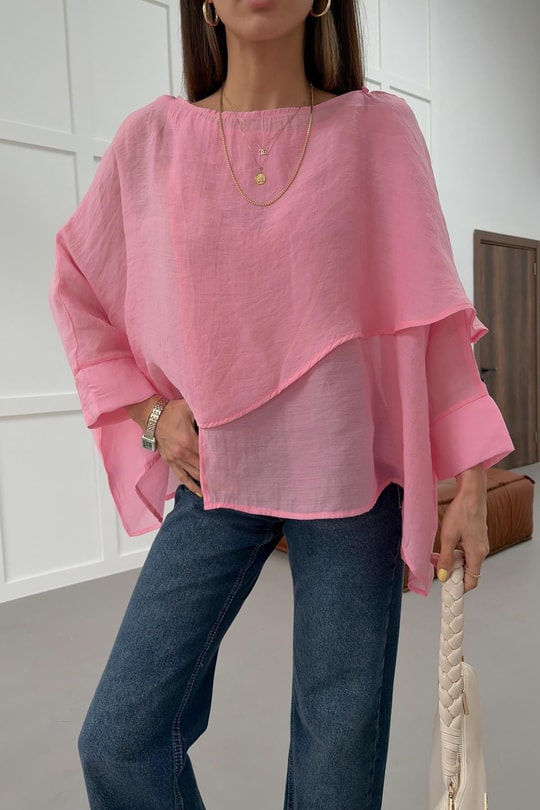 Pelerin  Bluz Pembe