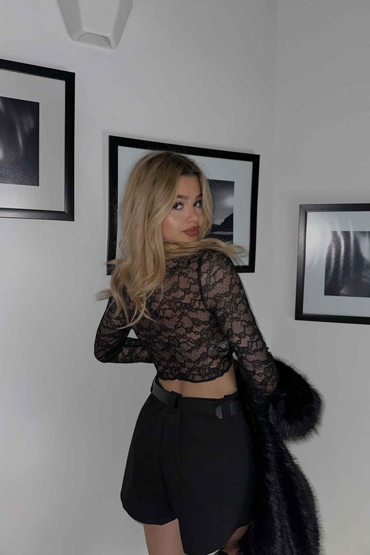 Vintage Lace Bluz Siyah