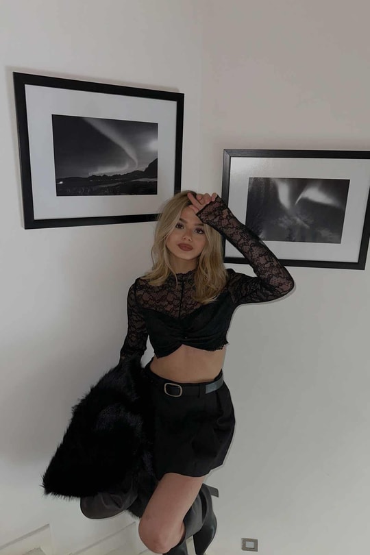 Vintage Lace Bluz Siyah