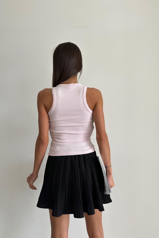 Yıkamalı Fitilli Atlet Şeker Pembe