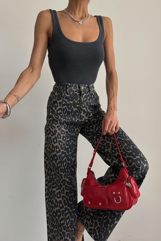 Yıkamalı Fitilli Crop Gri