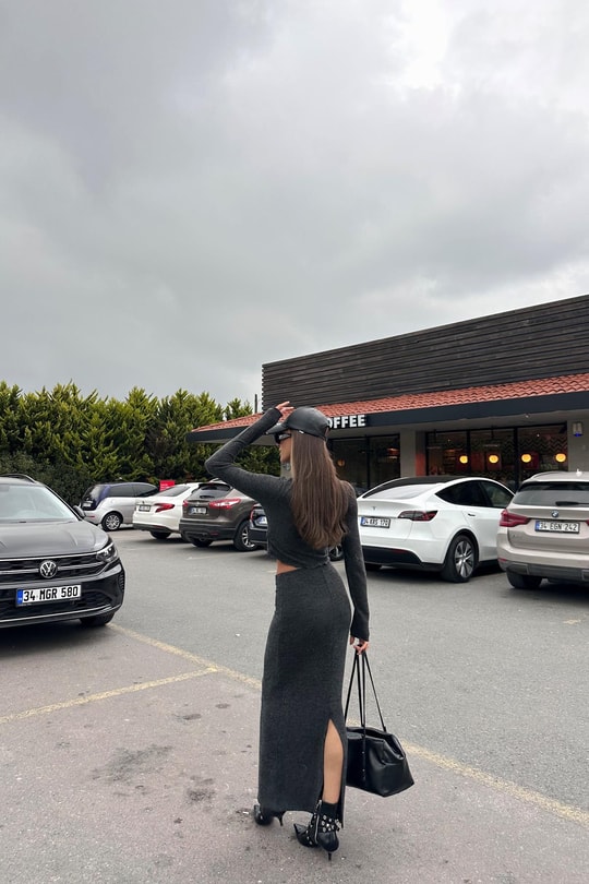 Yumuşak Dokulu Bluz Antrasit