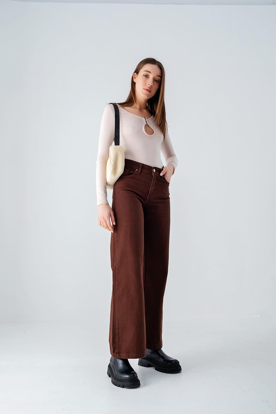 Circle Büzgü Bodysuit Krem