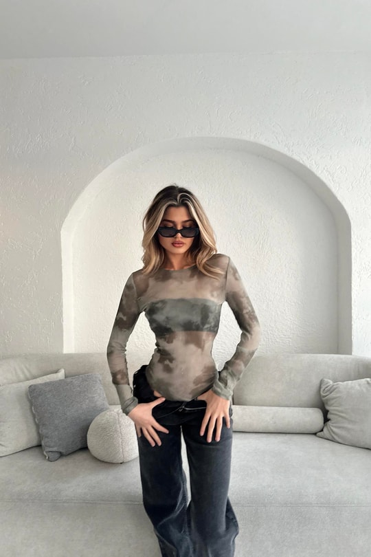 Wild Transparan Bodysuit Haki