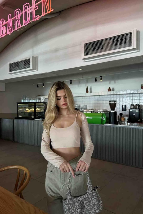 Bolero Detay İp Askılı Bluz Taş