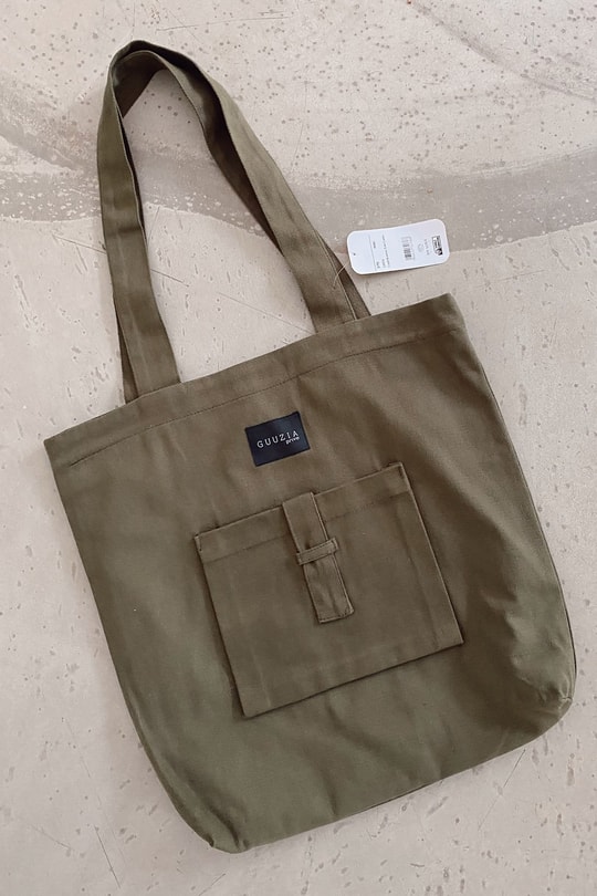 Cepli Kanvas Tote Çanta Haki