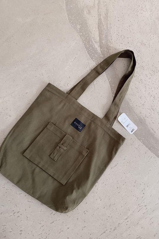 Cepli Kanvas Tote Çanta Haki