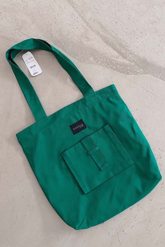 Cepli Kanvas Tote Çanta Petrol Yeşili