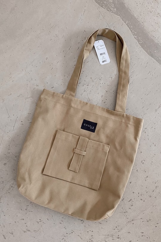 Cepli Kanvas Tote Çanta Yağ Yeşili