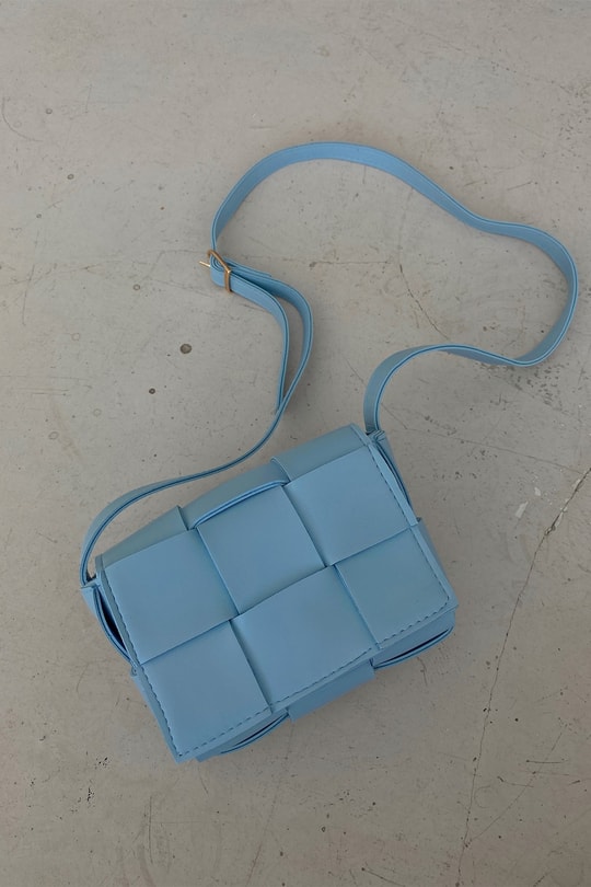 Kapitone Mini Çanta Bebe Mavi