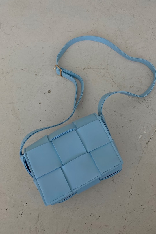 Kapitone Mini Çanta Bebe Mavi
