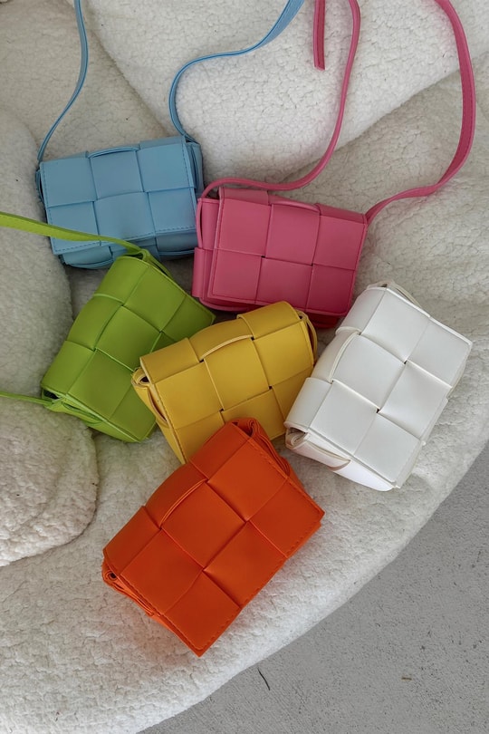Kapitone Mini Çanta Sarı