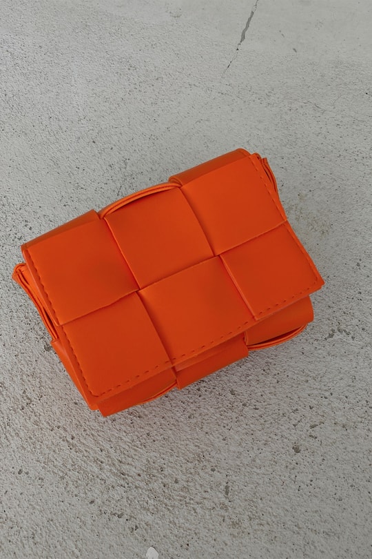 Kapitone Mini Çanta Turuncu