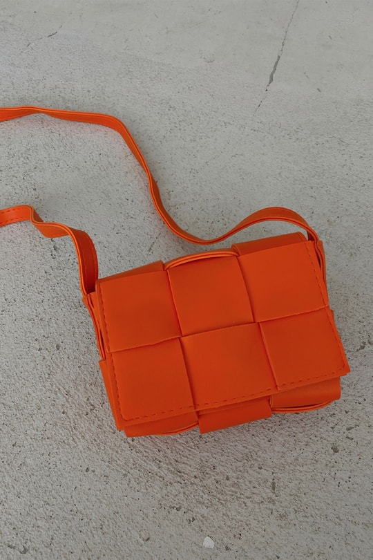 Kapitone Mini Çanta Turuncu