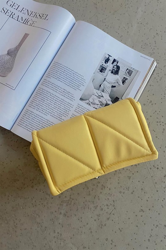 Mini Puf Çanta Sarı
