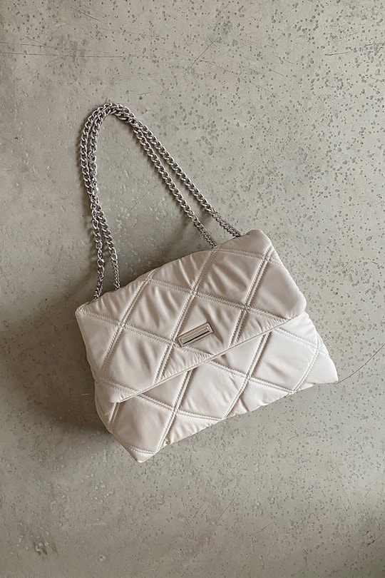 Quilted Kapitone Çanta Taş