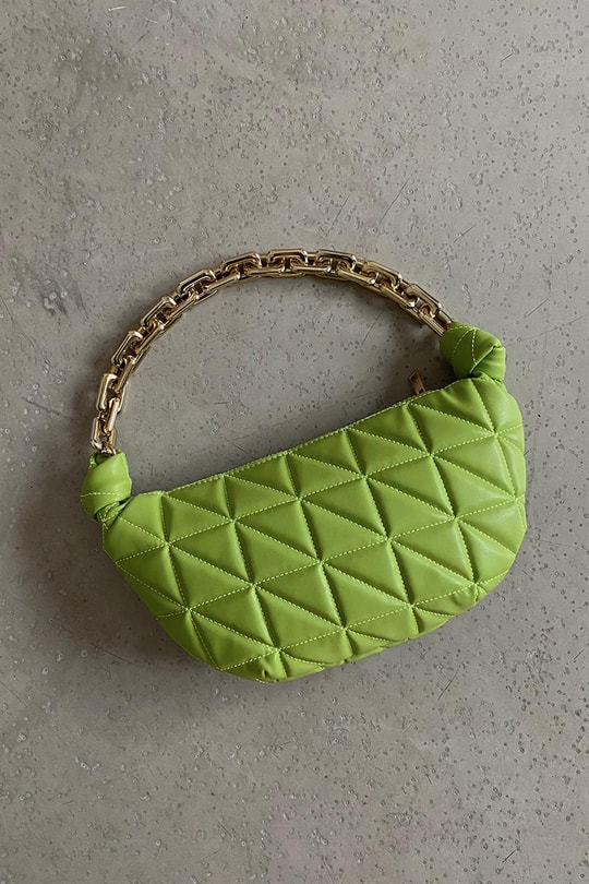Zincir Askılı Hobo Çanta Neon Yeşil