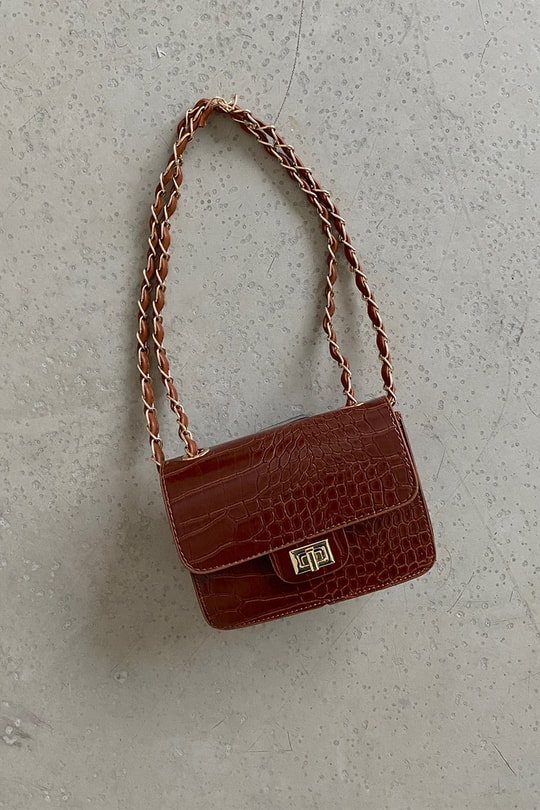 Zipper Crocco Çanta Kahve