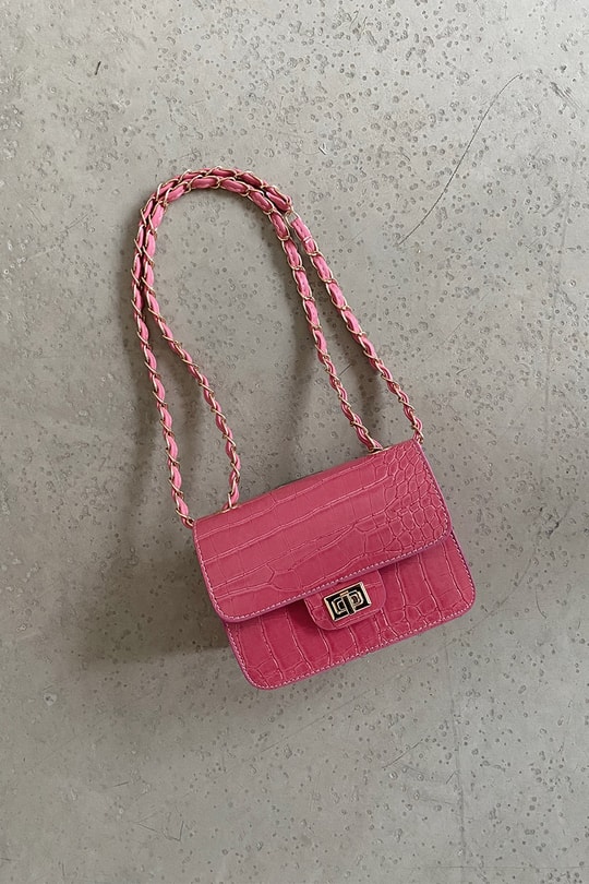 Zipper Crocco Çanta Pembe