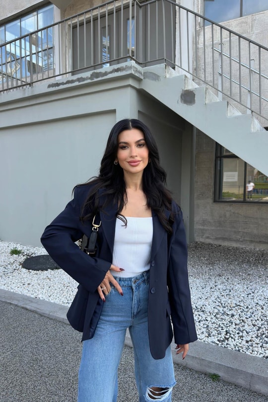 Blazer Kruvaze Ceket Lacivert