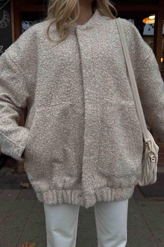 Buklet Bomber Ceket Taş