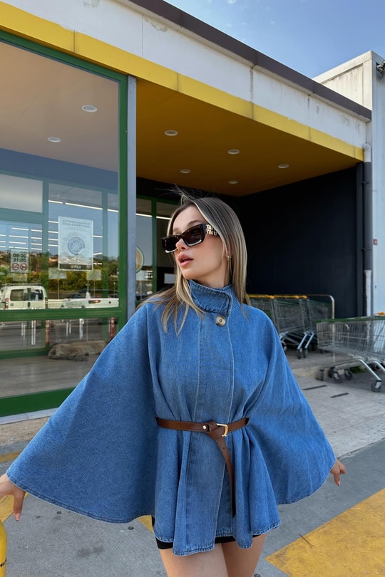 Denim Butterfly Ceket Mavi