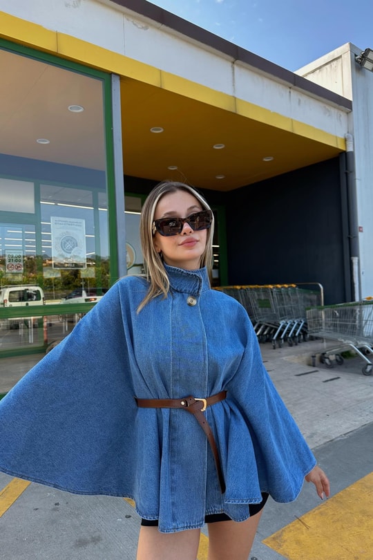 Denim Butterfly Ceket Mavi