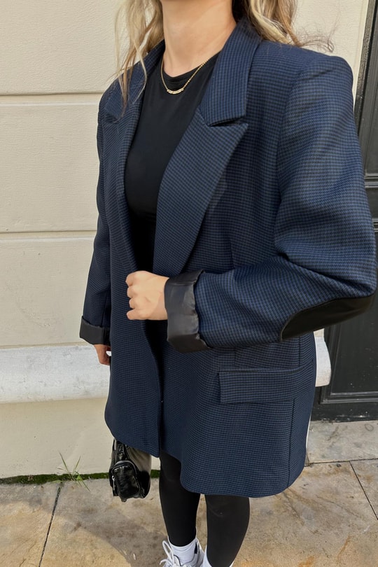 Kolu Yamalı Ceket Lacivert