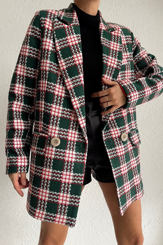 Kruvaze Tüvit Rhona Blazer Ceket Yeşil
