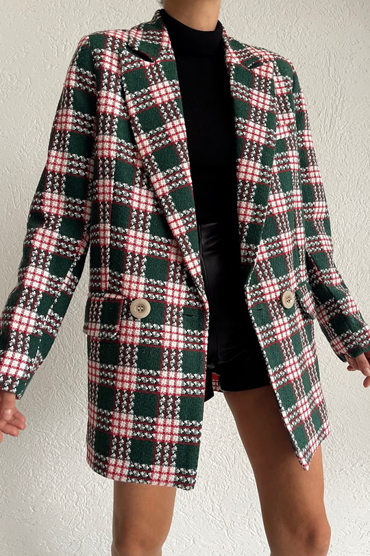 Kruvaze Tüvit Rhona Blazer Ceket Yeşil