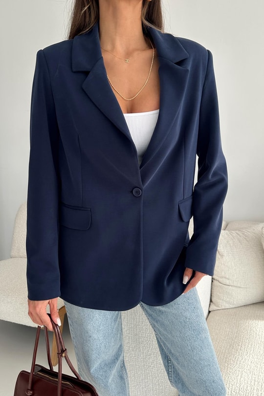 Modal Blazer Ceket Lacivert
