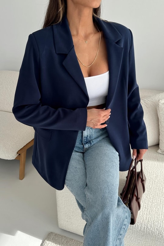 Modal Blazer Ceket Lacivert