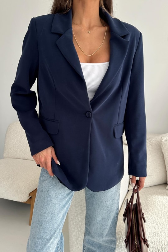 Modal Blazer Ceket Lacivert