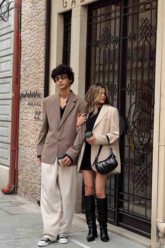 Oversize Blazer Ceket Bej