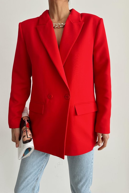 Oversize Blazer Ceket Kırmızı
