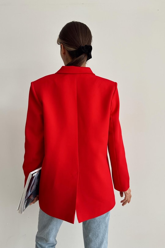 Oversize Blazer Ceket Kırmızı