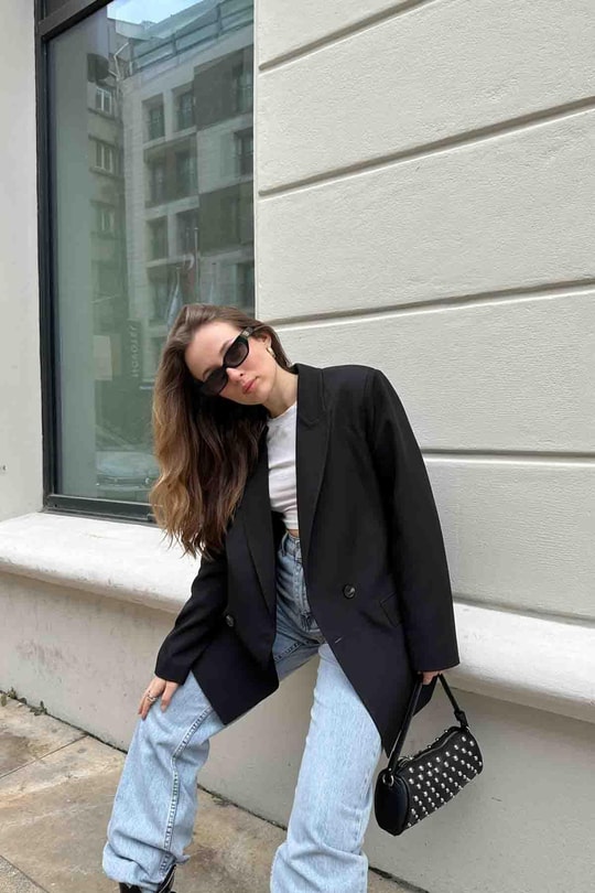 Oversize Blazer Ceket Siyah